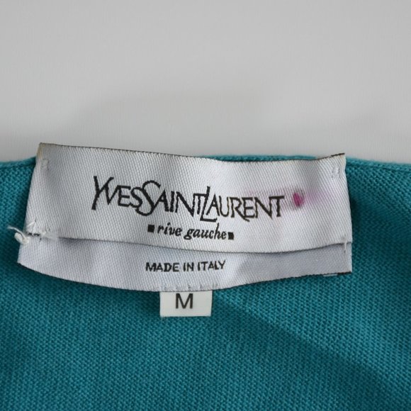 Yves Saint Laurent Teal Green Merino Wool Sweater - Picture 8 of 9